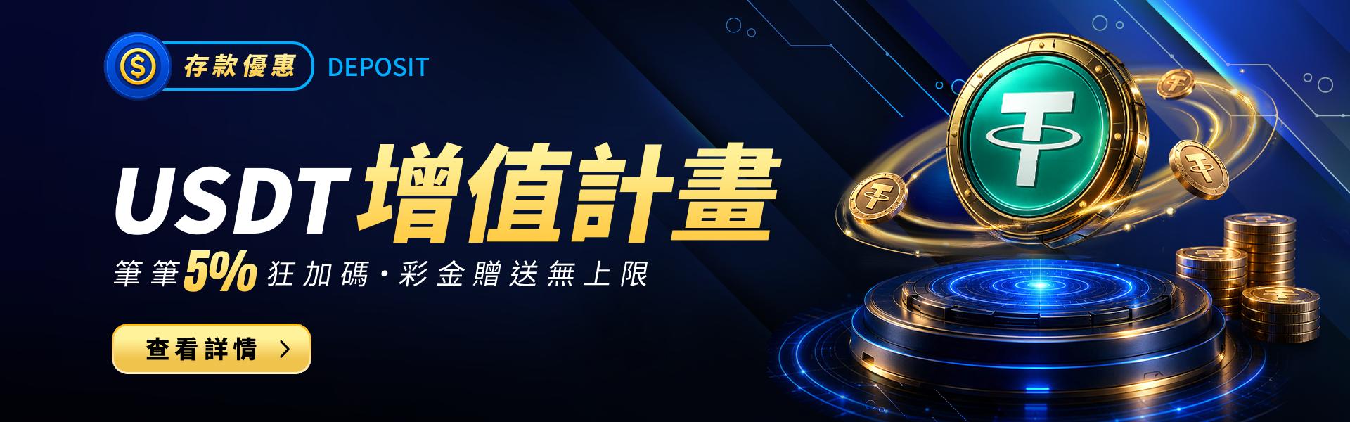幣發娛樂城USDT增值計畫優惠活動banner