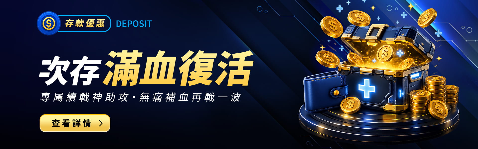 幣發娛樂城次存滿血復活優惠活動banner